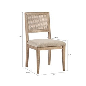 Kelly Dining Side Chair, Light Brown (Set of 2)