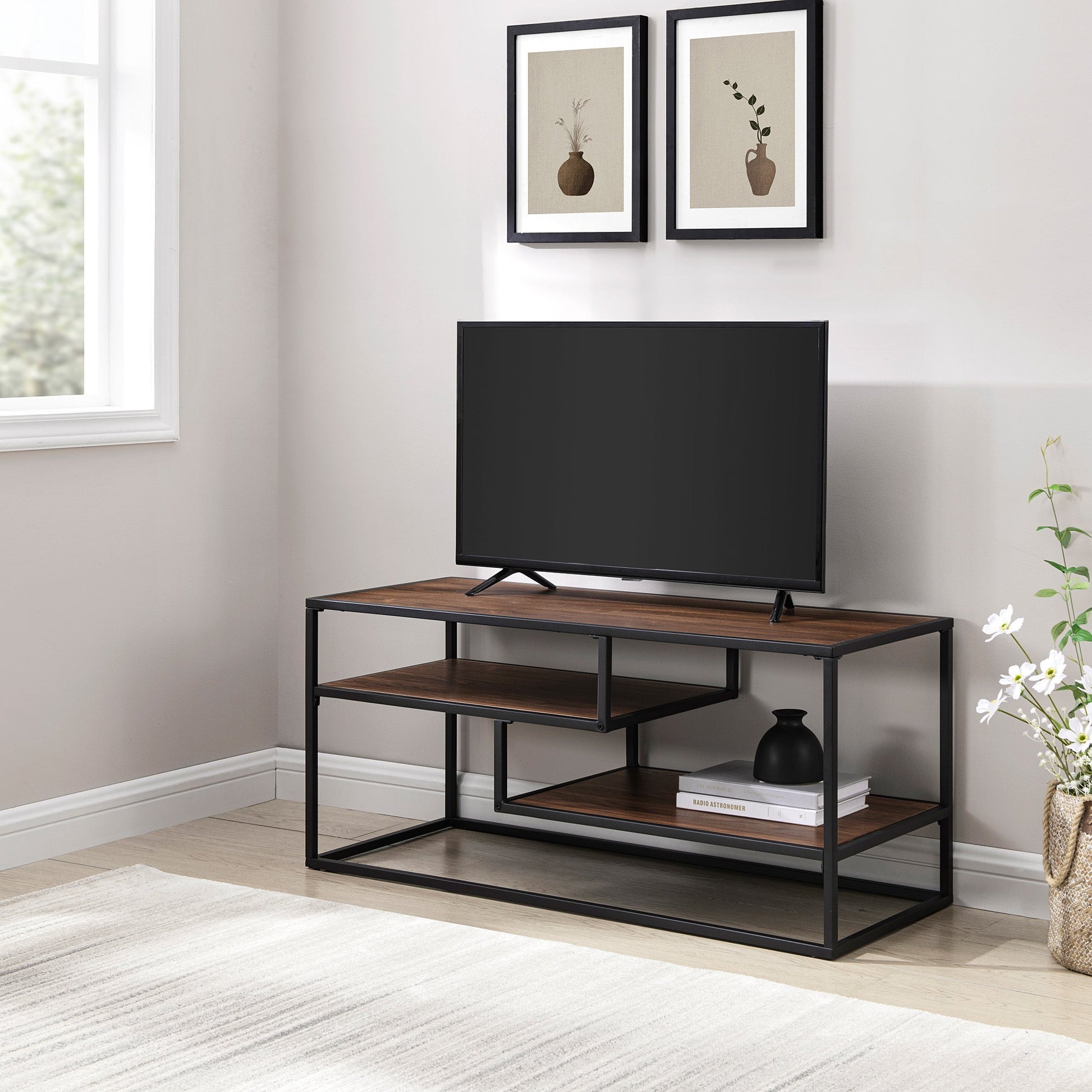 Maya 40" Contemporary Metal TV Stand