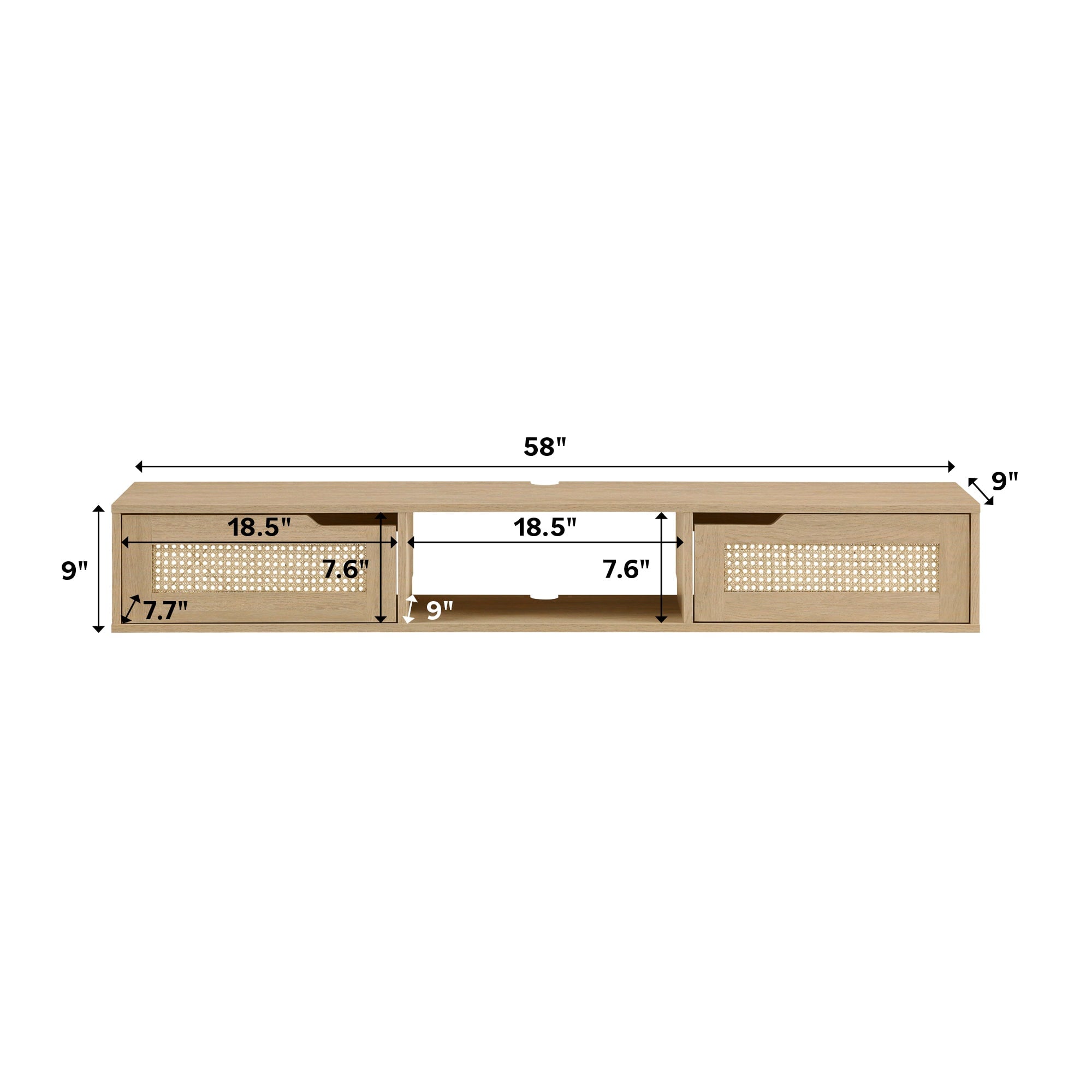 Hamkke Boho 2-Door Floating TV Stand