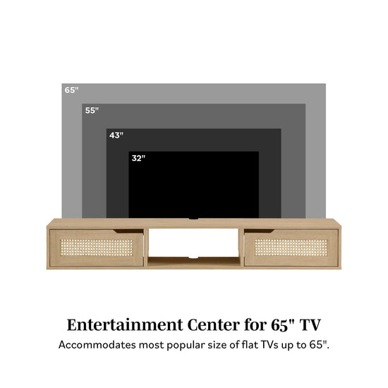 Hamkke Boho 2-Door Floating TV Stand