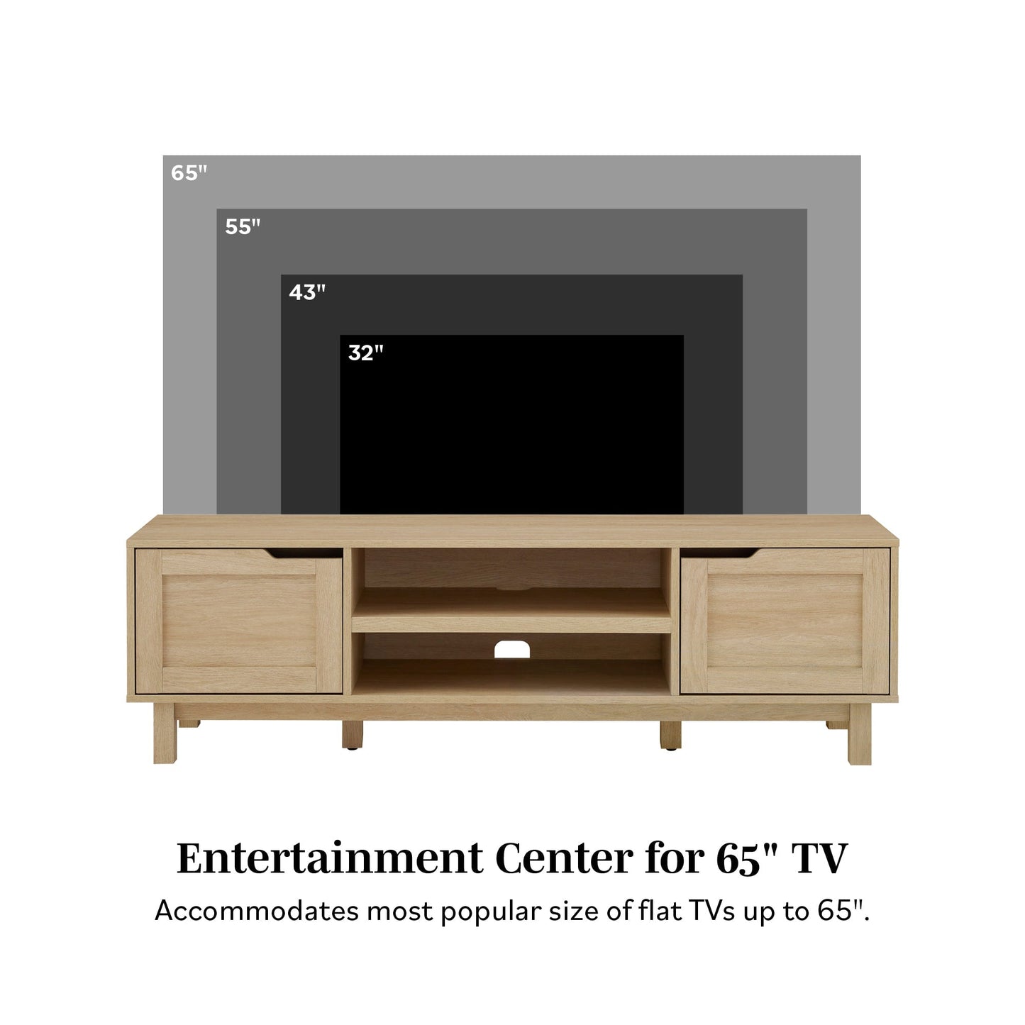 Tromso Modern 2-Door TV Stand for TVs up to 65”