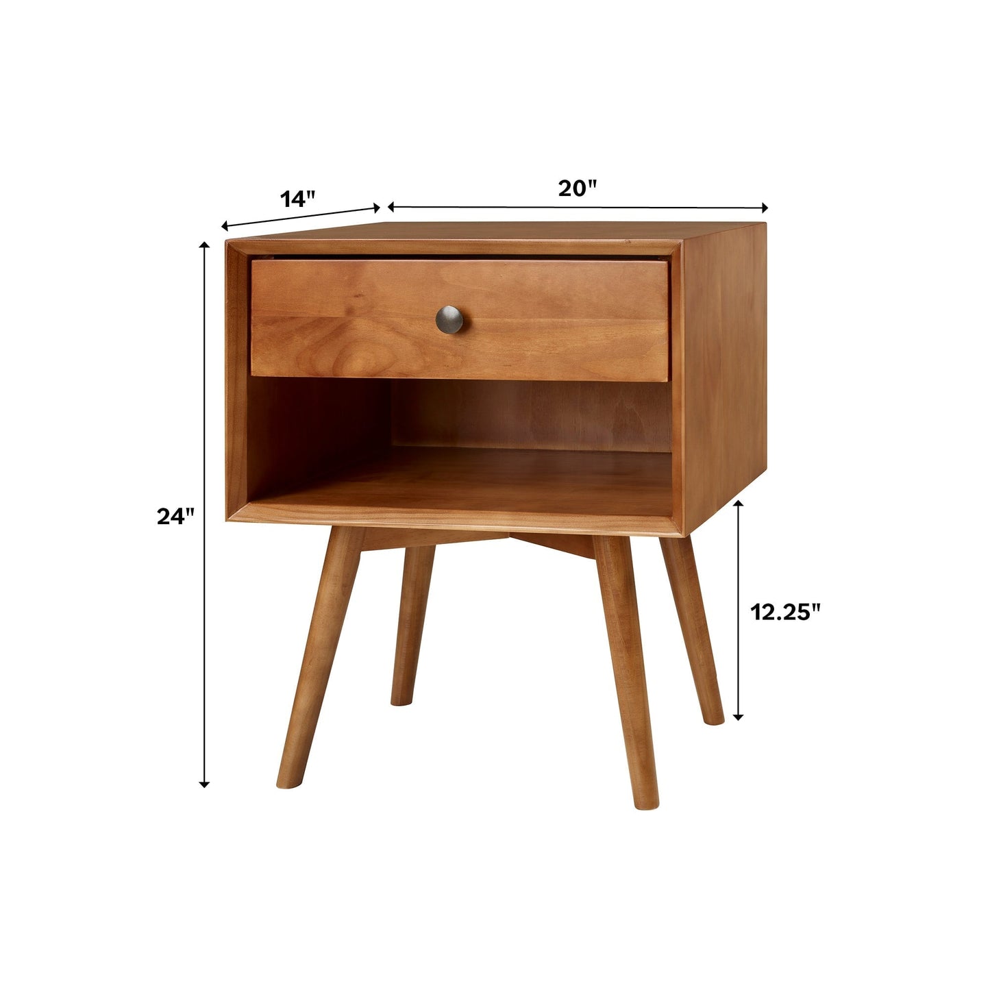 Mid-Century Solid Wood Nightstand Collection (1 or 2 Drawer)