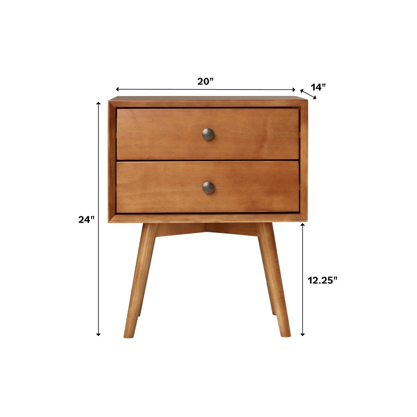 Mid-Century Solid Wood Nightstand Collection (1 or 2 Drawer)