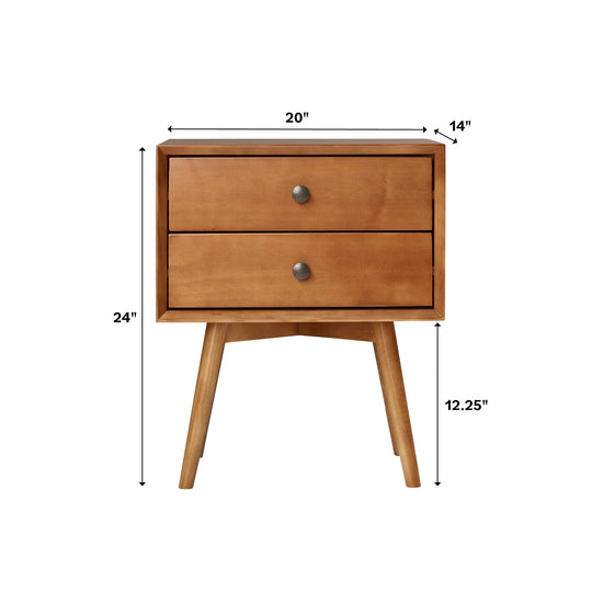 Mid-Century Solid Wood Nightstand Collection (1 or 2 Drawer)