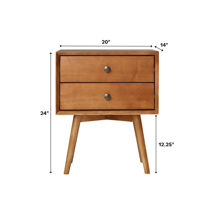 Mid-Century Solid Wood Nightstand Collection (1 or 2 Drawer)