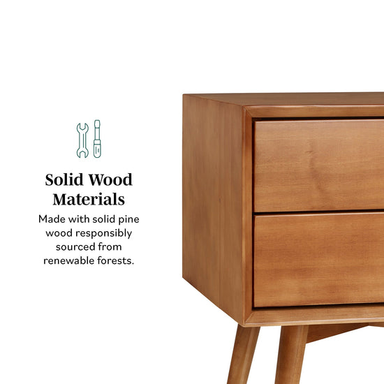 Mid-Century Solid Wood Nightstand Collection (1 or 2 Drawer)