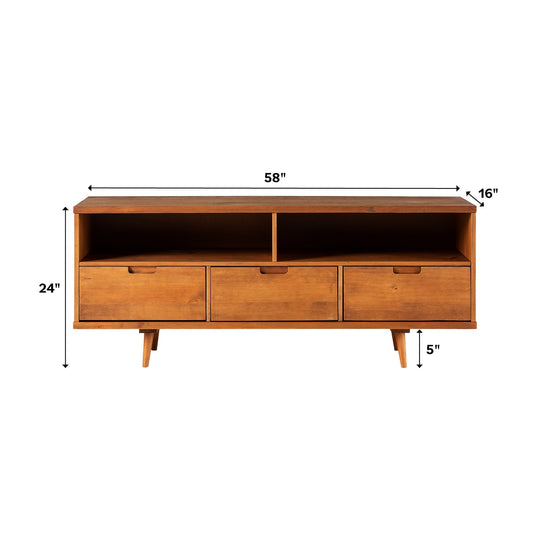 Ivy 3-Drawer Solid Wood TV Console