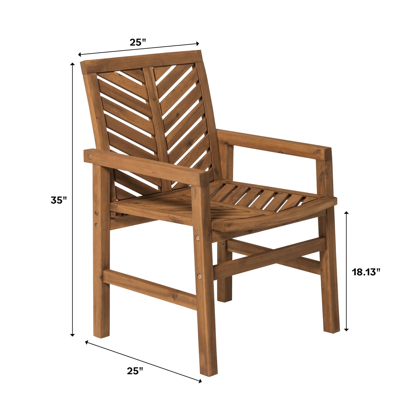 Vincent Patio Wood Chairs, Set of 2