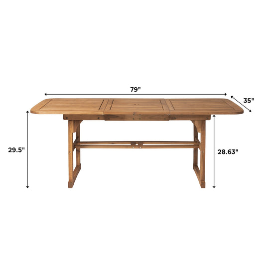 Midland Acacia Wood Outdoor Patio Butterfly Dining Table