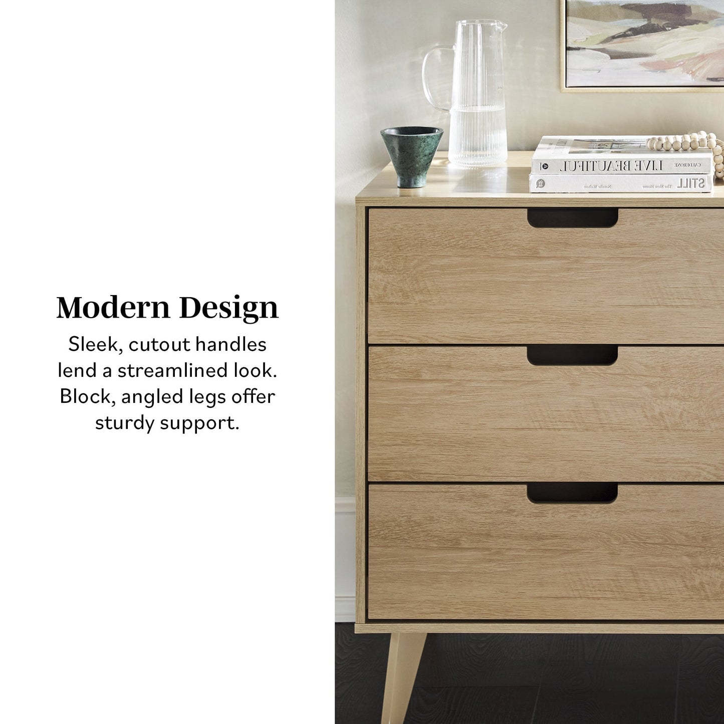 Hans Mid-Century Modern Angle-Leg Dresser