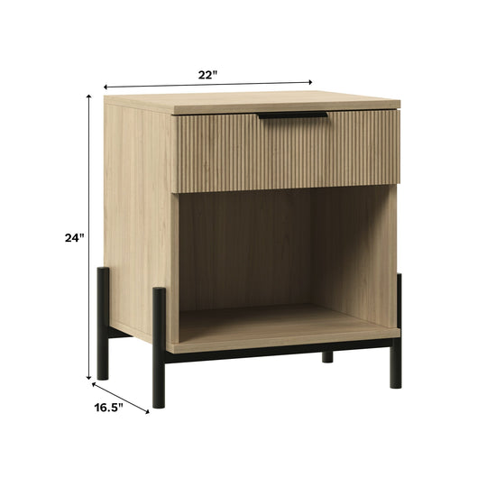 Paris Modern Scandinavian Reeded Nightstand