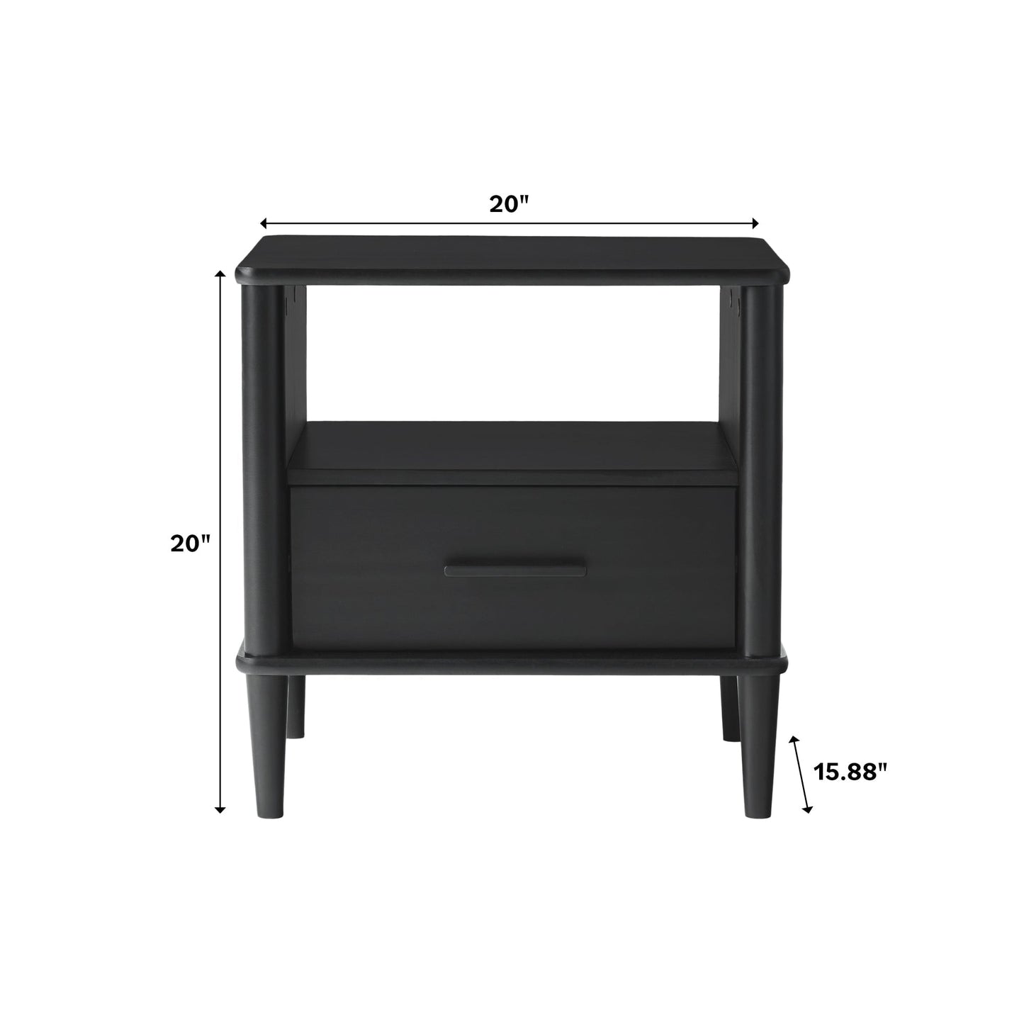 Spindle Transitional 1-Drawer Nightstand