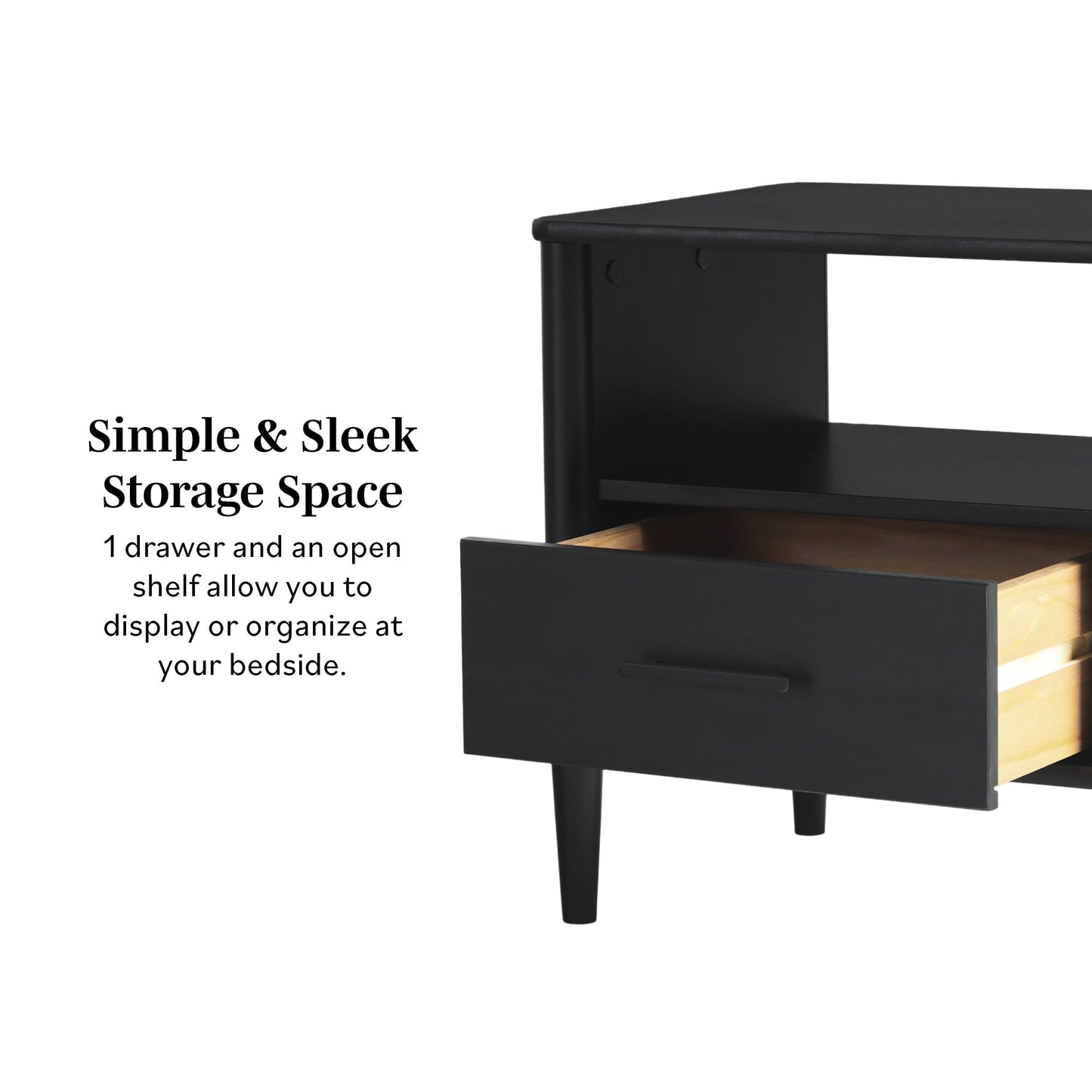 Spindle Transitional 1-Drawer Nightstand