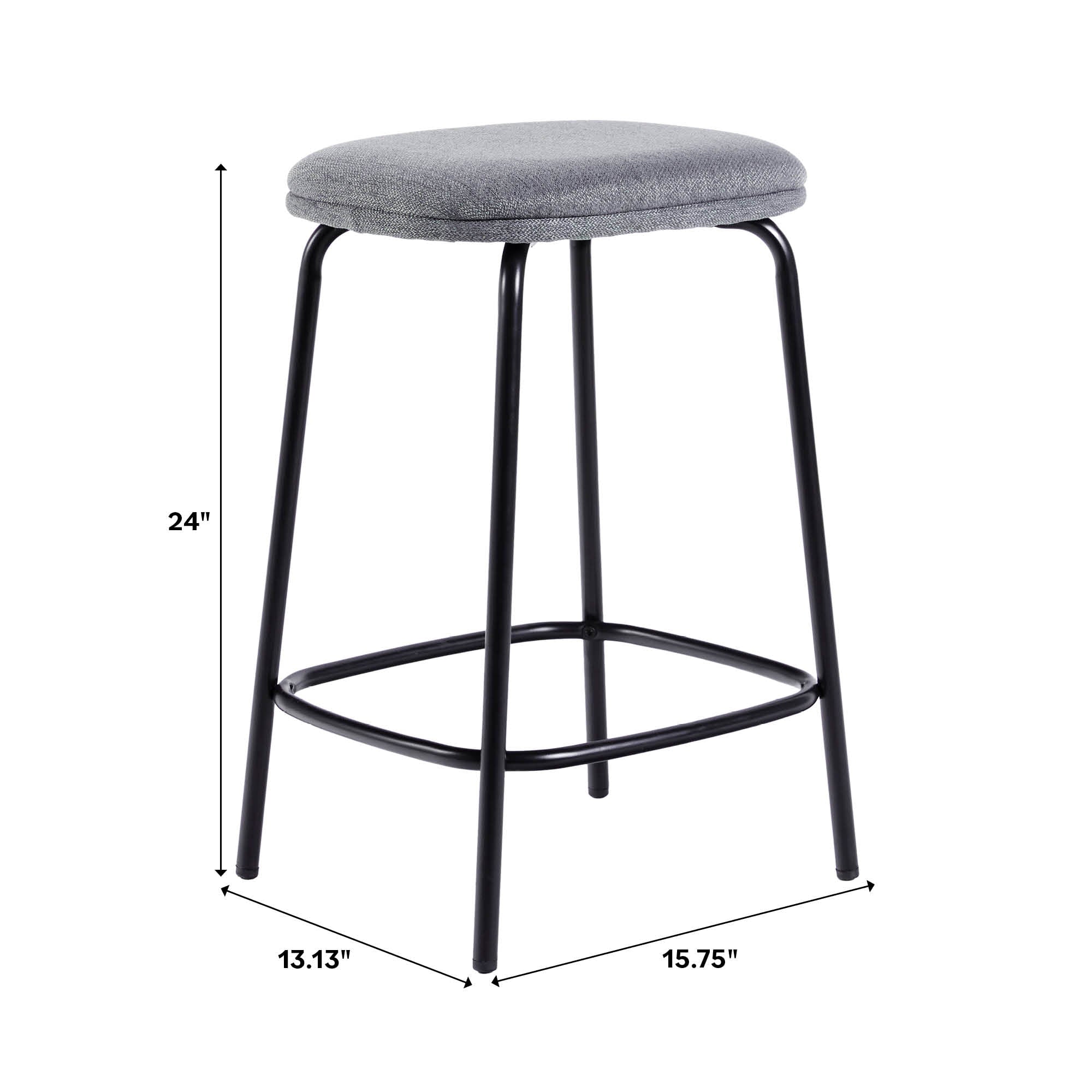 Mutt Simple Counter Stool with Upholstered Seat, Set of 2