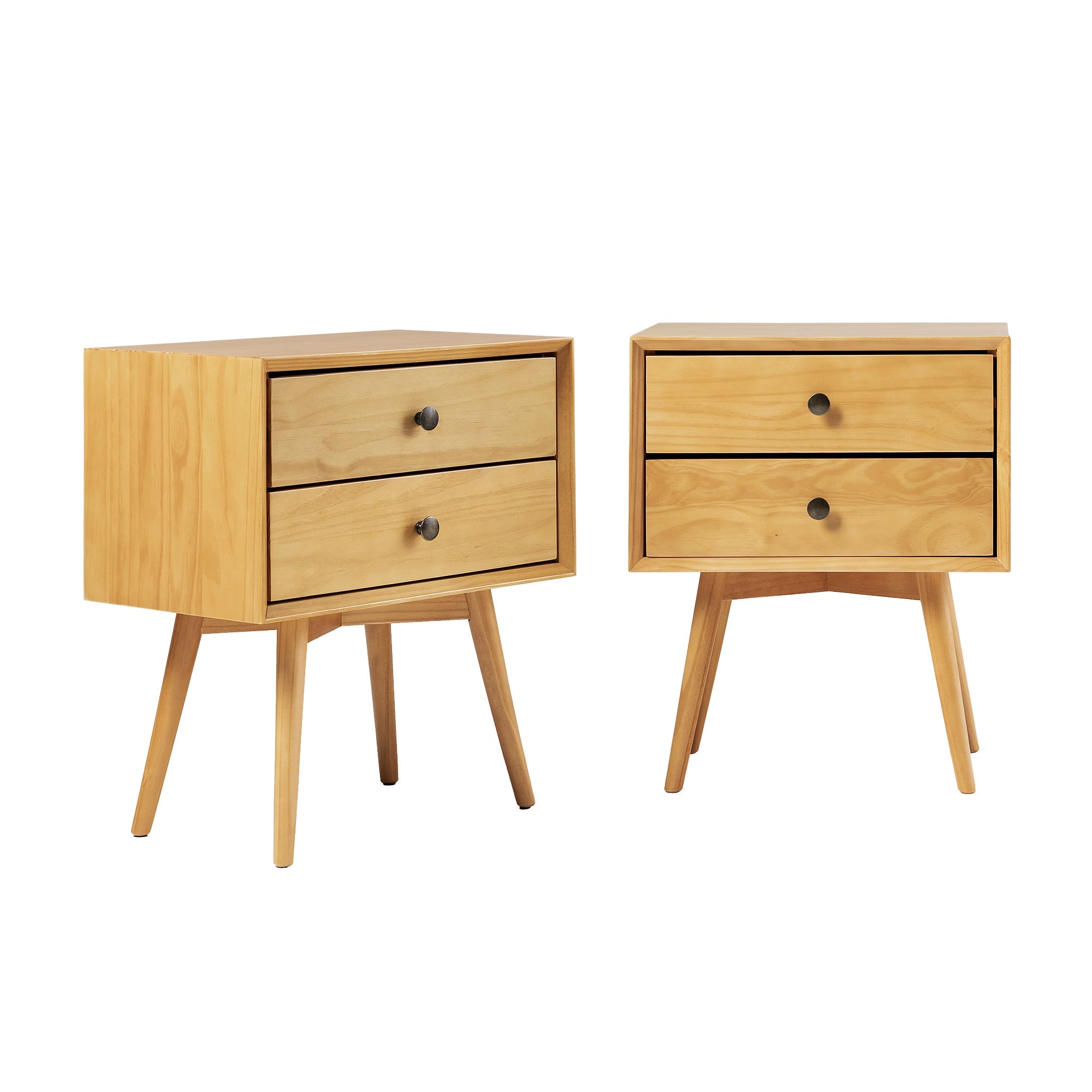 Mid-Century Solid Wood Nightstand Collection (1 or 2 Drawer)