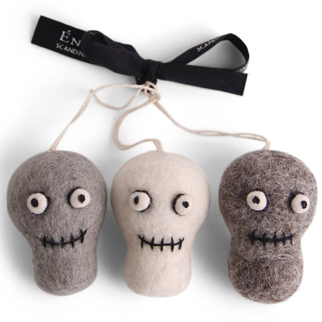 Halloween Hanging Decoration - Skeleton Heads (Set of 3)