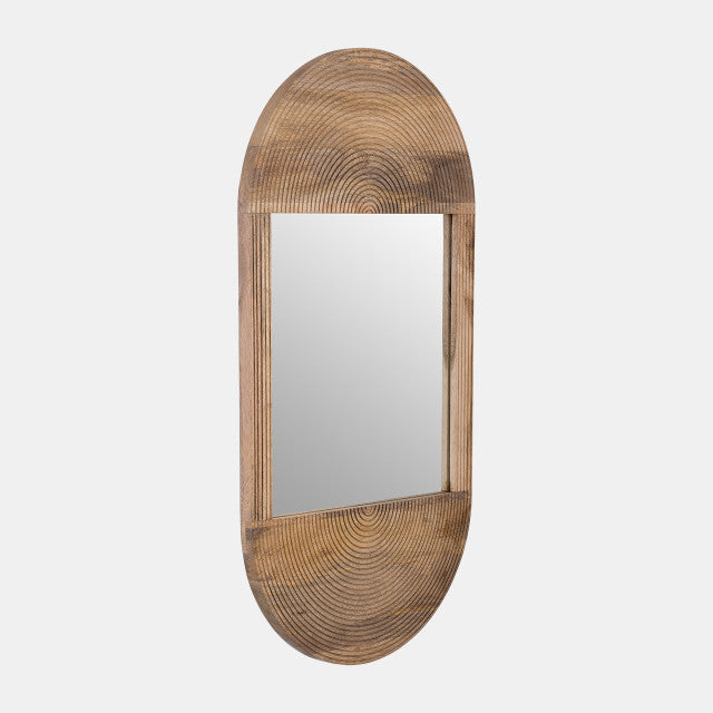 Wood Oval Mirror