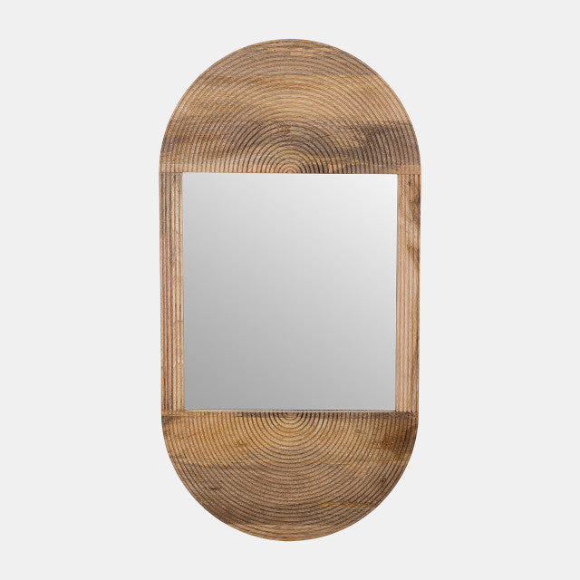 Wood Oval Mirror