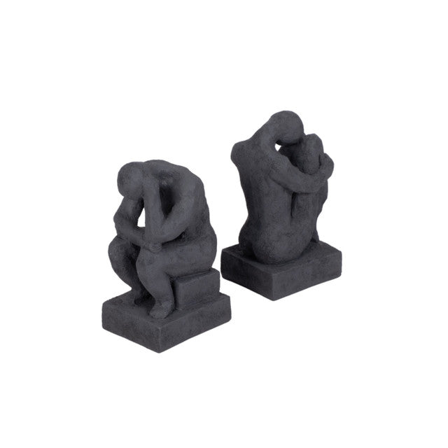 Thinking Man Bookends, Set of 2