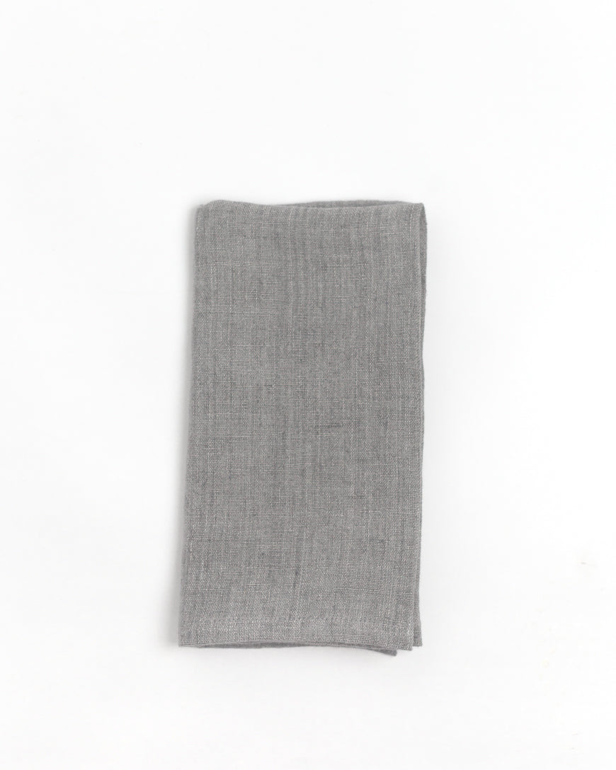 Stone Washed Linen Hemmed Dinner Napkins