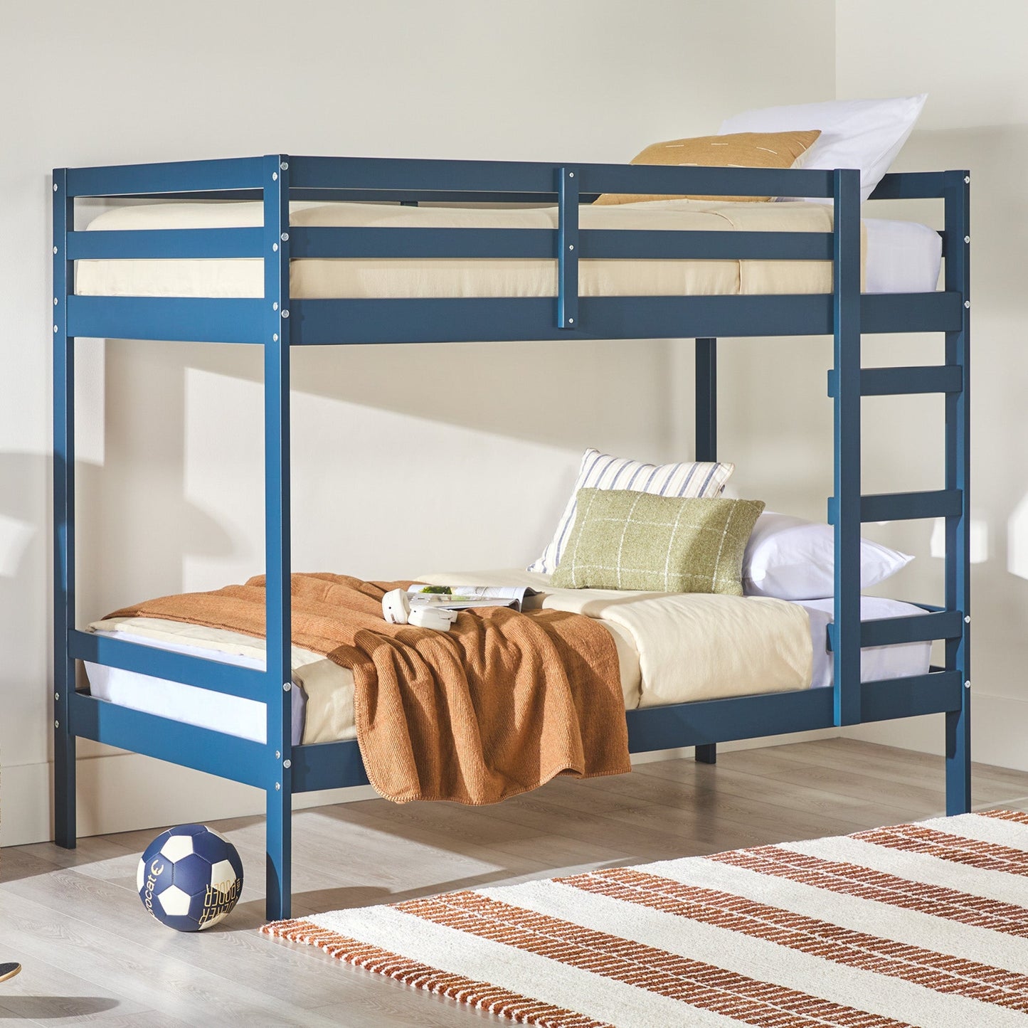 Sophie Simple Solid Wood Twin Over Twin Bunk Bed