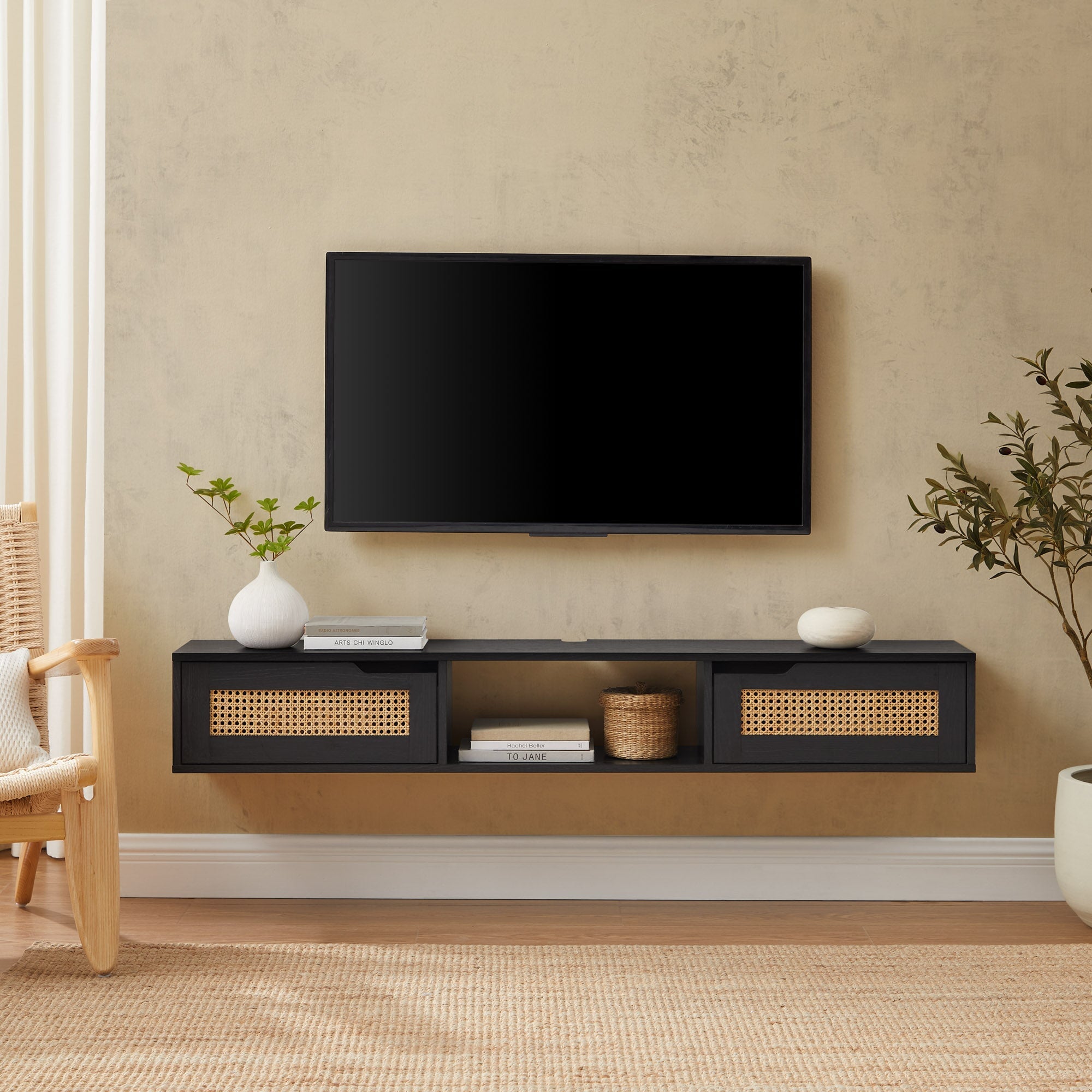 Hamkke Boho 2-Door Floating TV Stand