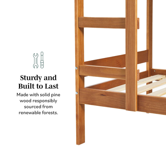 Sophie Simple Solid Wood Twin Over Twin Bunk Bed