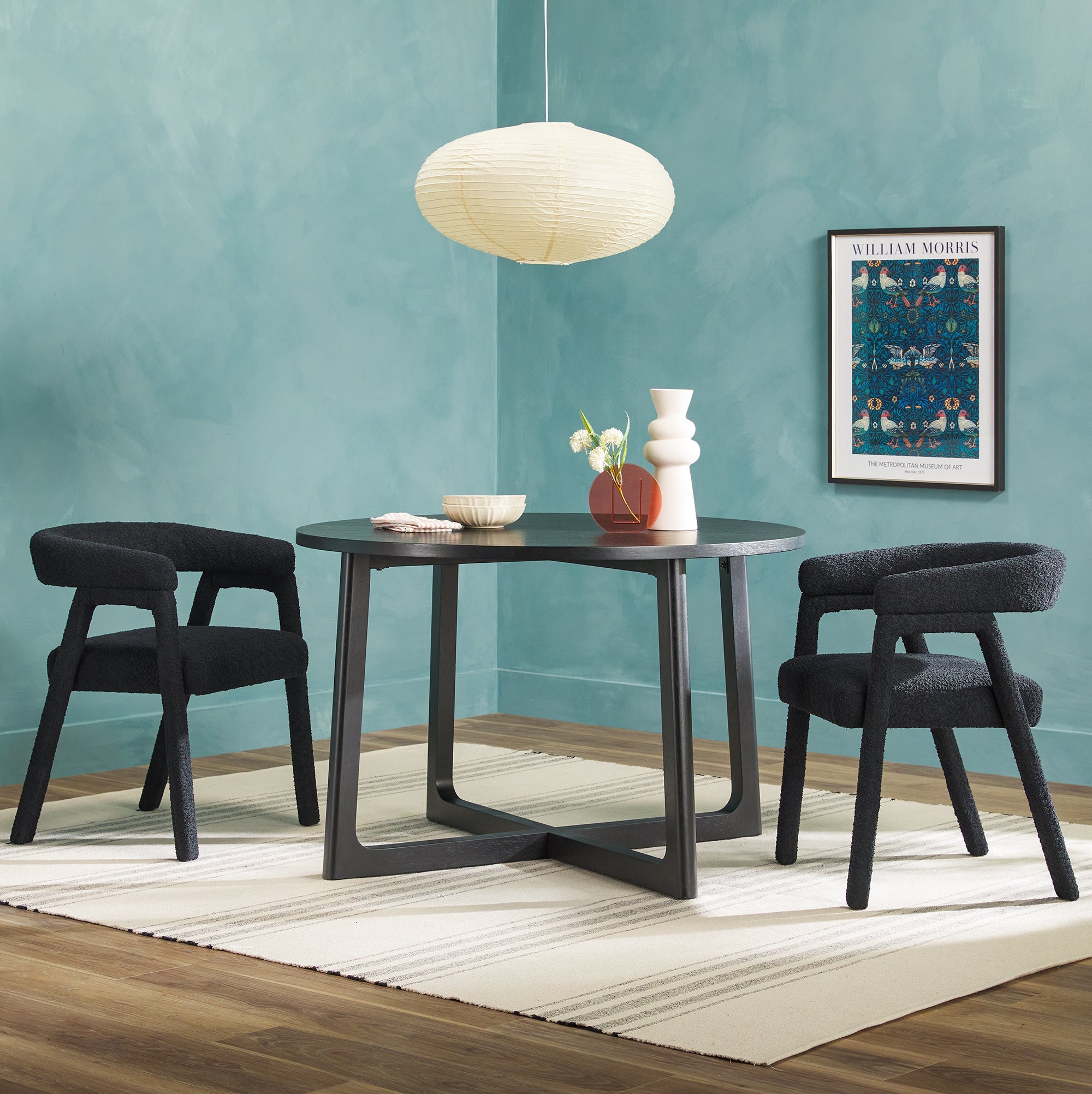 Ezra Modern Dining Room Round Table for 4