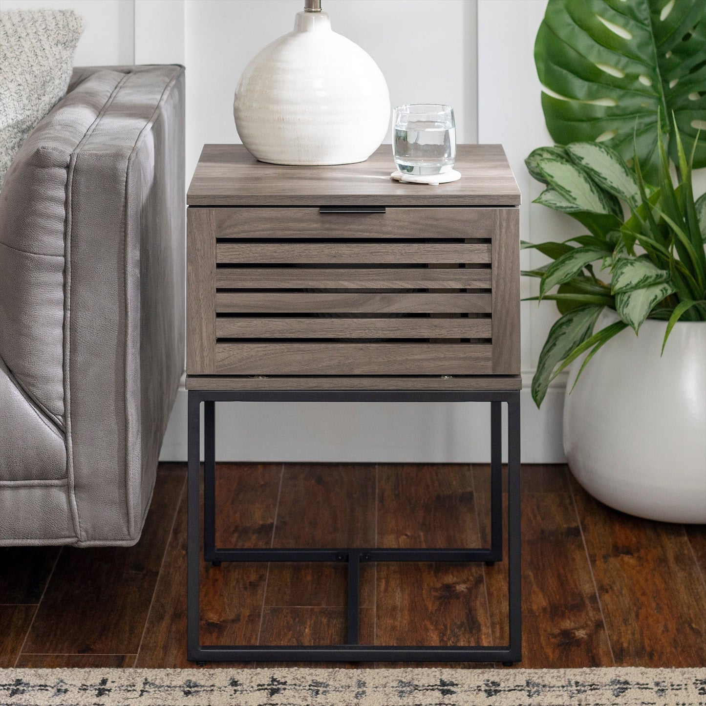 Jackson Modern Slat Door Side Table