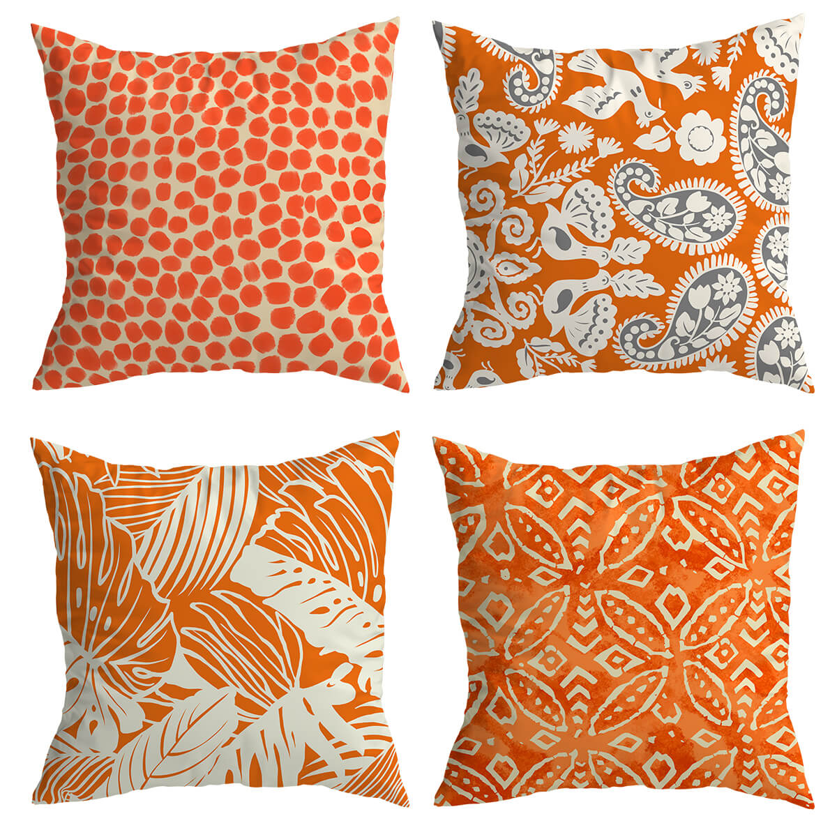 Orange Puff Throw Pillow