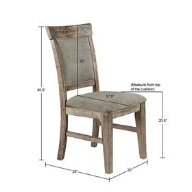 Oliver Dining Side Chair, Natural/Grey (Set of 2)