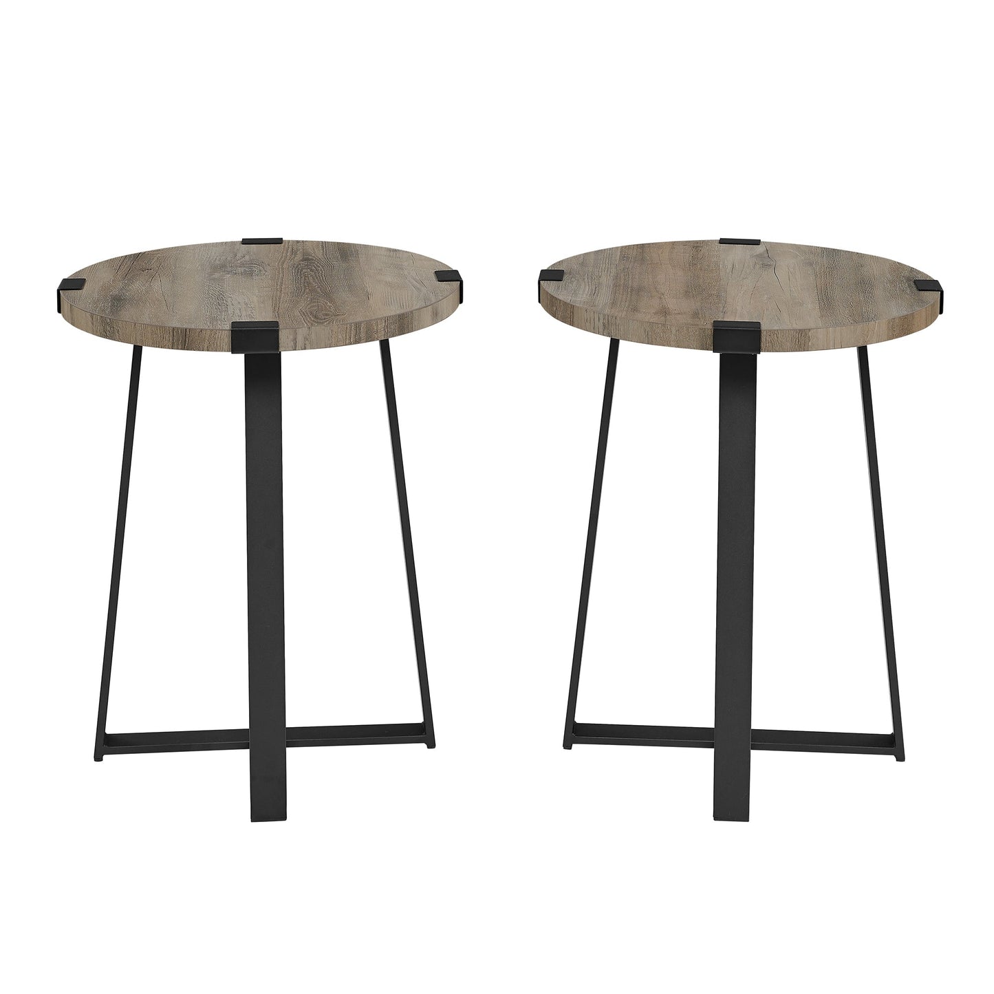 Modern Industrial 2-Piece Metal Wrap Side Table