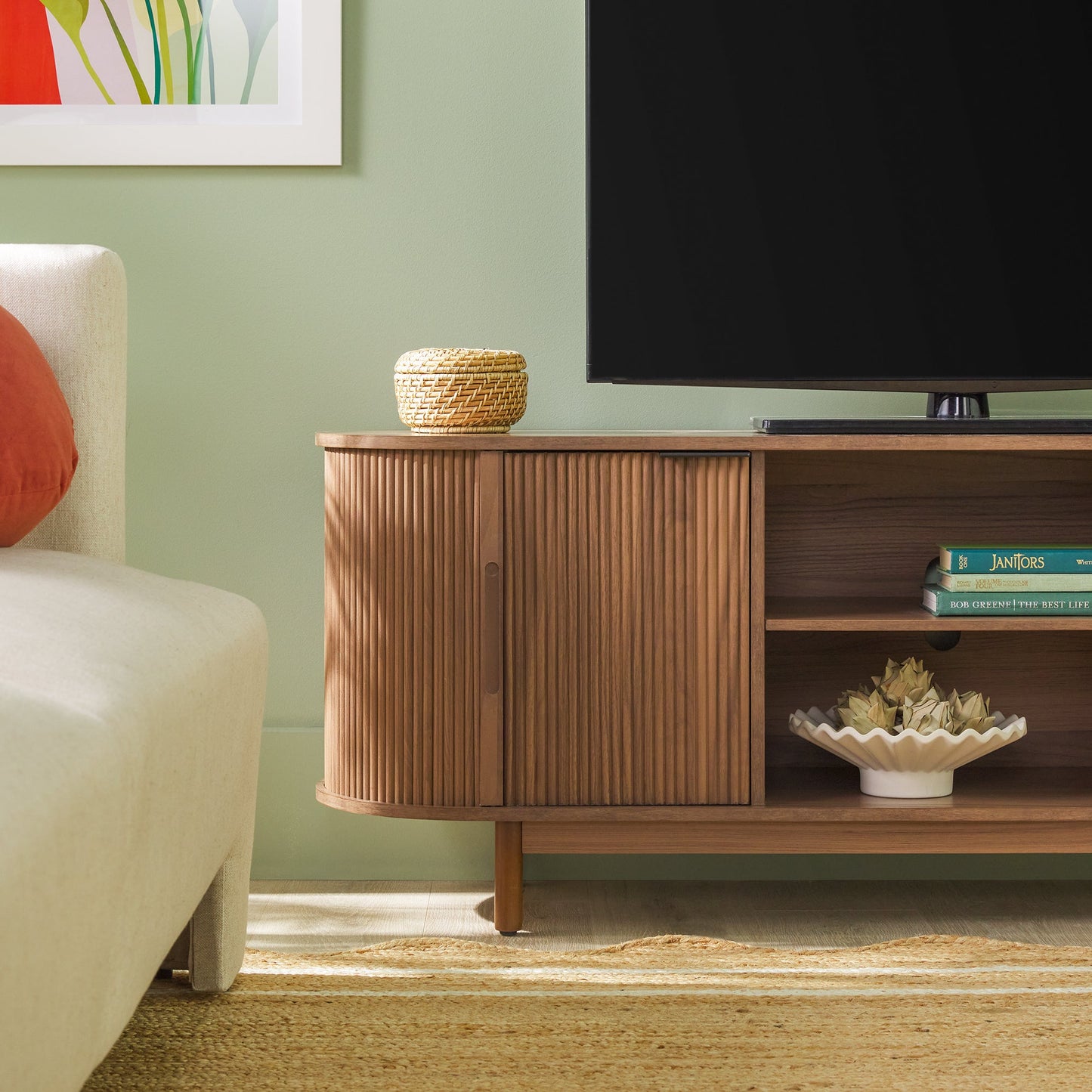 Chloe Modern Scandinavian Reeded 60" TV Stand