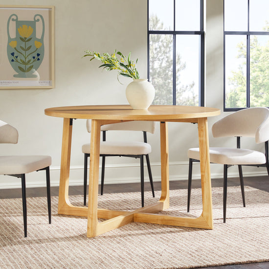 Ezra Modern Dining Room Round Table for 4