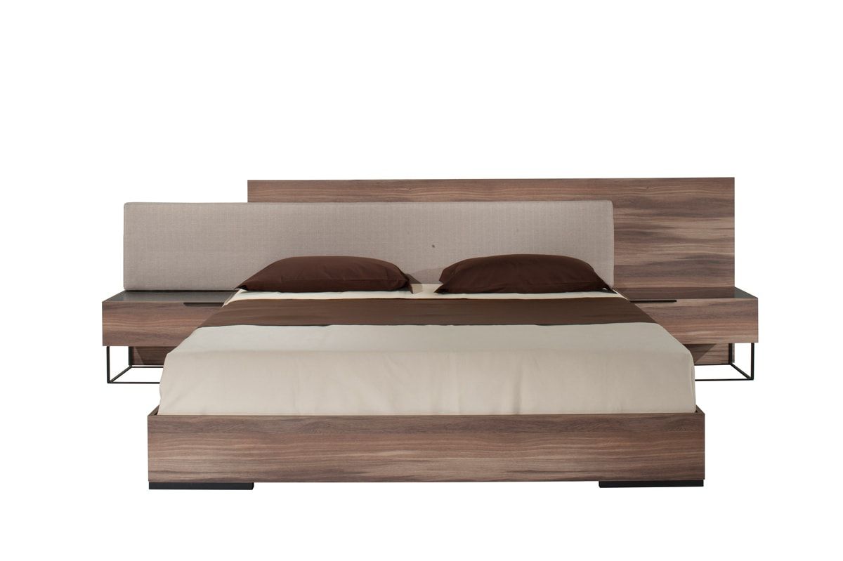 Nova Domus Matteo Italian Modern Queen Walnut & Fabric Bed