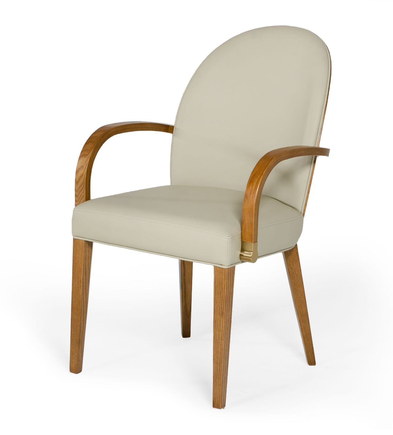 Modrest Rexford Modern Beige & Walnut Dining Armchair