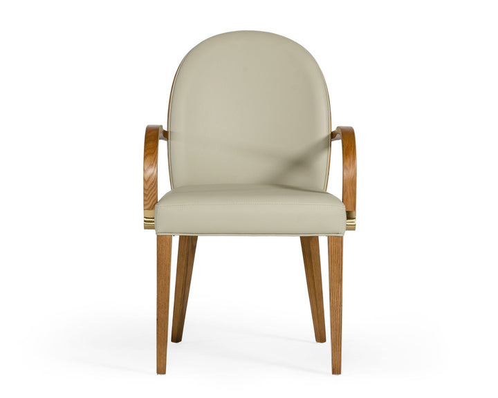 Modrest Rexford Modern Beige & Walnut Dining Armchair