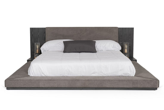 Queen Nova Domus Jagger Modern Grey Bed