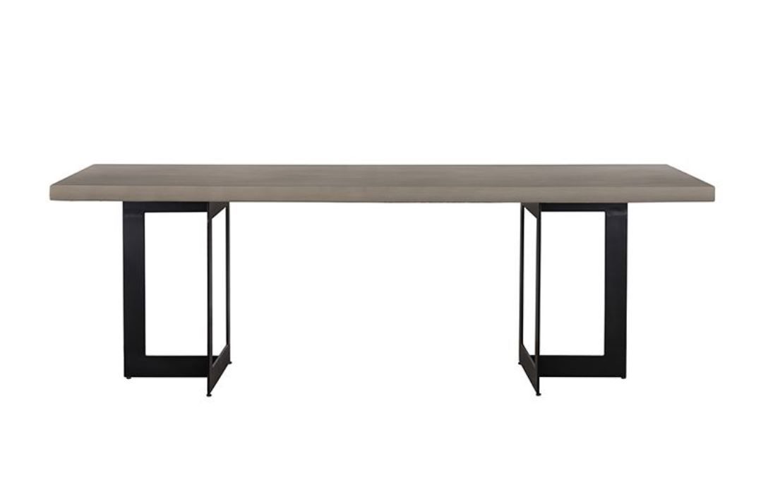 Modrest Sharon Modern Concrete & Black Metal Dining Table