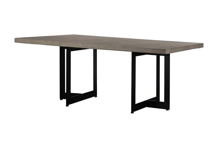 Modrest Sharon Modern Concrete & Black Metal Dining Table