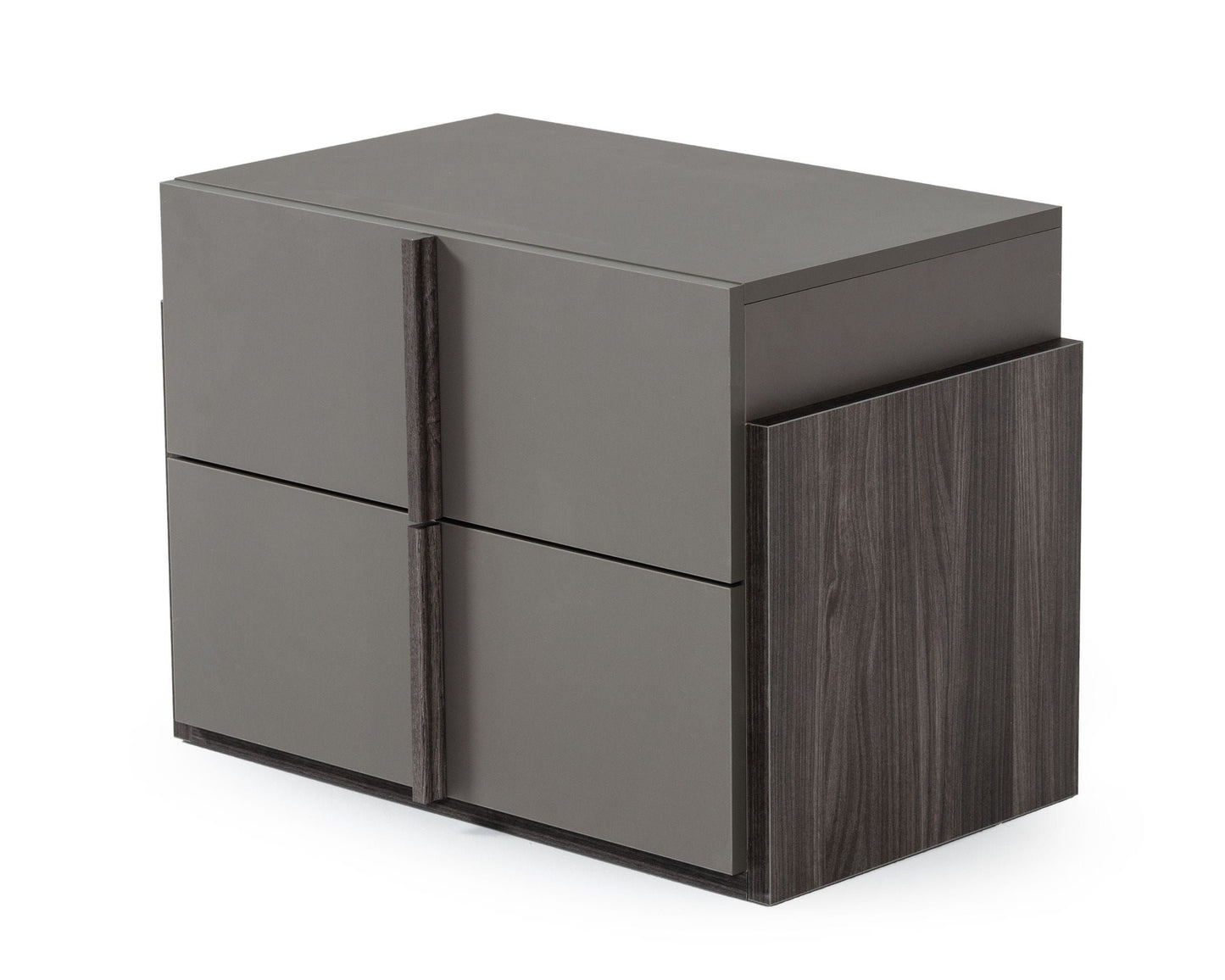 Nova Domus Lucia - Italian Modern Elm and Matte Grey Nightstand