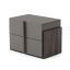 Nova Domus Lucia - Italian Modern Matte Grey / Elm Grey Bed + 2 Nightstands Set