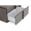 Nova Domus Lucia - Italian Modern Matte Grey / Elm Grey Bed + 2 Nightstands Set