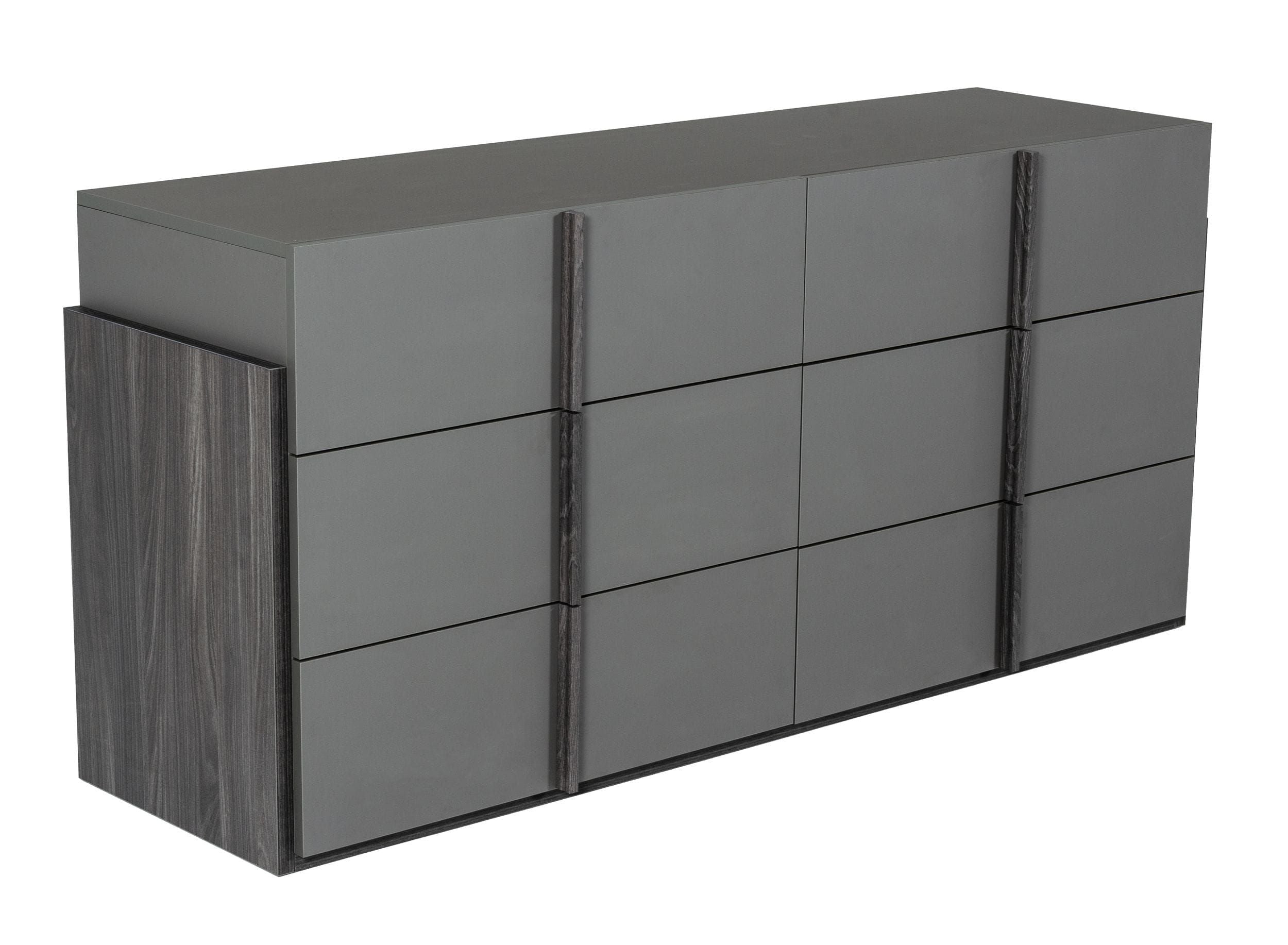 Nova Domus Lucia - Italian Modern Elm and Matte Grey Dresser