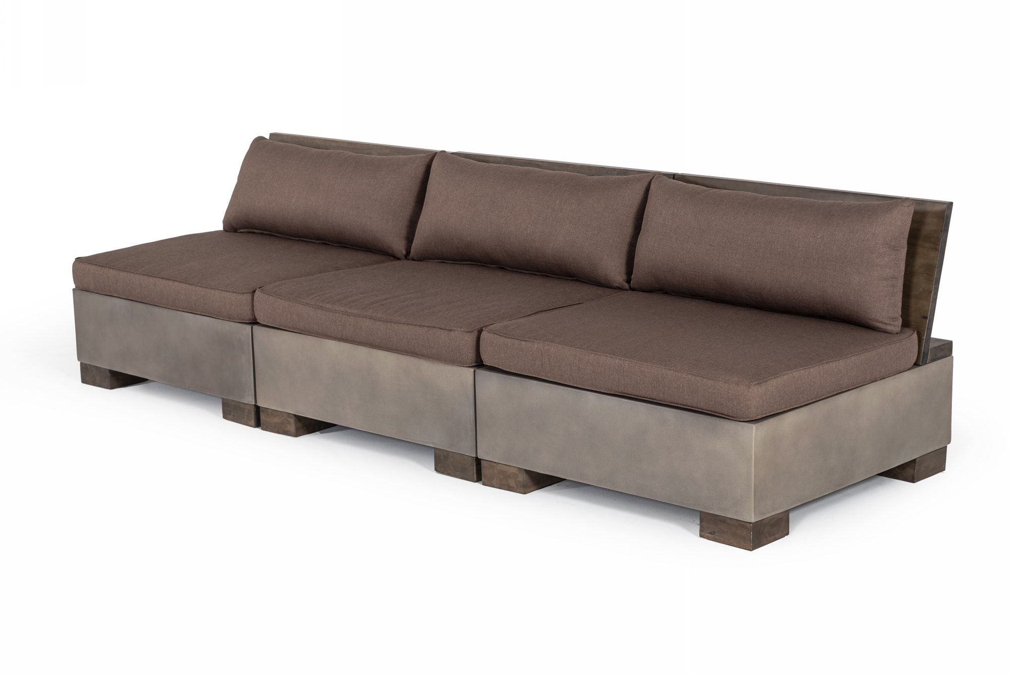 Modrest Delaware - Modern Concrete Modular Sectional Sofa Set with Square Coffee Table