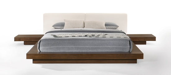 Modrest Tokyo - Eastern King Contemporary Walnut and White Platform Bed