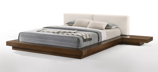 Modrest Tokyo - Eastern King Contemporary Walnut and White Platform Bed