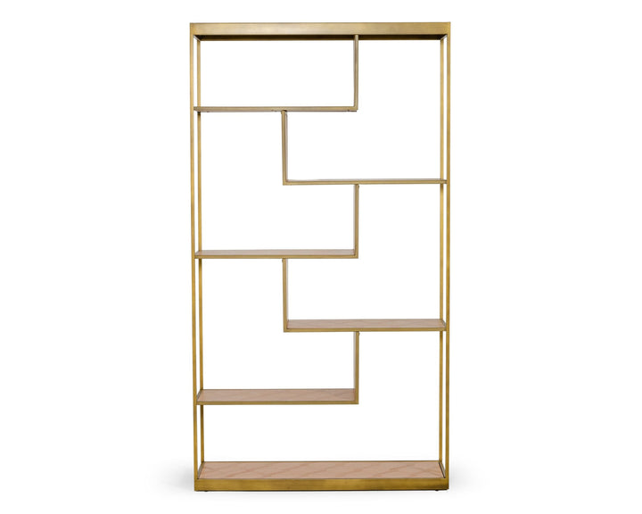 Modrest Jessica - Modern Oak & Brass Bookshelf