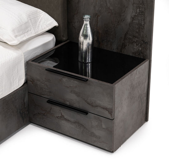 Nova Domus Ferrara - Modern Volcano Oxide Grey Nightstand