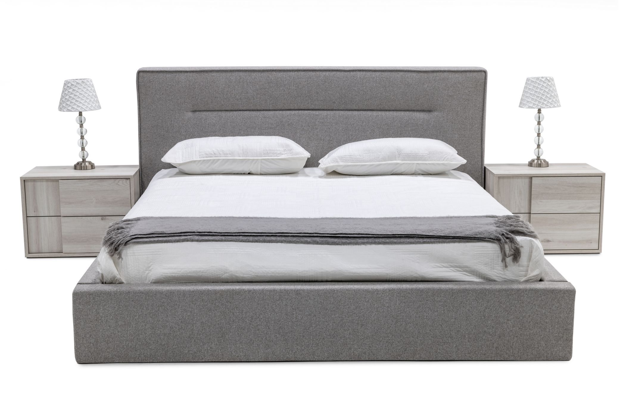 Nova Domus Juliana - Eastern King Italian Modern Grey Upholstered Bed